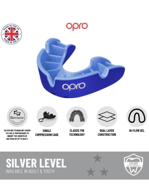 Opro Silver Match Level (10yrs - Adult) - Black/Red